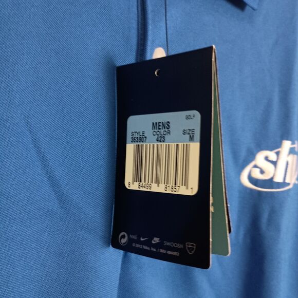 Nike Golf Dri Fit Mens Polo Size Med Dell Partner Direct NWT Blue Short Sleeve - Picture 6 of 7